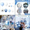 Decoración de fiesta Globos azules Garland Arch Kit 107 piezas White Sier Balloon Confetti Arcarty Drop Delivery 2021 Home Garden Fes Mxhome Dhn97