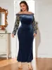 Plus Size Dresses TOLEEN Women Maxi Dress 2022 Autumn Winter Chic Elegant Long Sleeve Muslim Turkish Evening Party Wedding Robe Clothing