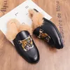 Fashion Half Drag Men Shoes Winter Pluffy Pu Metal Buckle Plick-on Baotou Open Open Oper