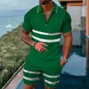 Herrspårspår Tracksuit kostym Polo överdimensionerade 2 -stycken uppsättningar för män Business Casual 3D Printed High Quality Fashion Outfits Summer