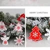 Decorações de Natal 1 Caixa de Natal Pingente de madeira Simples Snowflaketreebellangelhorseelk charme decoração de árvore de natal ornamentos vermelhos brancos 220921