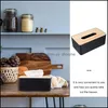 Pudełka na tkanki serwetki 2PCS pudełko gospodarstwa domowego prosta moda drewniana pokrywka plastikowa serwetek Dostawa 2021 Zestaw ogrodowy dom yydhhome dhqae