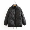 女性Sプラスサイズのアウターコート服パーカス秋の冬の綿パッド入りジャケットEisure Stand Collar Coat 220922