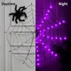 Dog Apparel Halloween Spider Web Lights with Black 8 Modes LED Cobweb Light Waterproof Purple Net for Party Yard Bar Haunted 220921