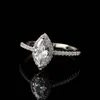 Eheringe Silber 925 Original Brillantschliff 1 2 Karat Diamanttest Past Shining D Farbe Marquise Ring Edelsteinschmuck 220921