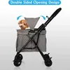 Dog Car Seat Covers Luxury 4 Wheels Folding Pet Stroller For Medium Dogs Cats