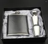 Hip Flasks Par Dhl 50set Pratique 7 oz Luxe En Acier Inoxydable En Cuir Flacon Personnalisé Whisky Boisson Tasse Avec Une Boîte