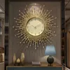 Zegarki ścienne Złote luksusowy duży zegar nowoczesny design cichy elektroniczny dekoracyjny salon reloJ dekoracja do domu