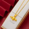 Lockets Pure 18K 999 Gold Pendant Necklace Romantic Angel Heart Design Real Christmas for Women Fine Jewelry Gift