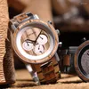 Wristwatches BOBO BIRD Stainless Steel Wooden Watch Chronograph Men Sport Waterproof Military Watches Relogio Masculino