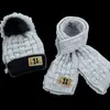 Scarves Wraps Hats Scarves Gloves Sets Kids Winter Fleece Lined Knit Hat Scarf Set Patch U Thick Plaid Beanie Scaft for Girls 3 10 Yrs 220921