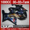 OEM Fairings &Tank For SUZUKI blue dark blk K2 GSXR-1000 GSXR 1000 CC GSXR1000 00 01 02 Body 155No.30 GSX R1000 GSX-R1000 2001 2002 2002 1000CC 00-02 Injection mold Fairing