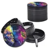 4 Layers Decal Herb grinders smoking accessories 50mm Herb color printing Crusher Smasher Colorful Aluminum alloy Grinder