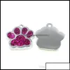 Charms Jewelry Findings Components 50Pcs Hc358 Bling Enamel Cat Dog/Bear Paw Prints Hang Pendant Fit Rotating Key Chain Bdehome Ot507