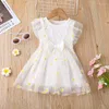 Girl Dresses Cute Summer Baby Dress Toddler Small Daisies Patchwork Tulle Clothes Princess Party Birthday Costume Infant