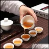 Teaware Sets Kitchen Dining Bar Home Garden Set Chinese Travel Kung Fu Tea Ceramic Portable Cup Porcelain Service G Otfhi