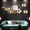 Relógios de parede sala de estar em casa relógio de moda adesiva criativa decoração minimalista moderna Luz de luxo nórdico