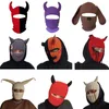 Beanieskull Caps Halloween Funny Horns Knitted Hat Beanies Warm Full Face Cover Ski Mask WindProof Balaclava for Outdoor Sport 2202701