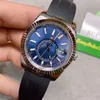 Buena venta de fábrica Reloj 4 colores Dial Hombres Relojes Clásico 42 mm 2813 Movimiento automático Dial pequeño Trabajo Correa de goma negra Relojes de pulsera de regalo Caja original