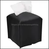 Tissue Boxes Napkins Box Er Holder Square Pu Leather Facial Roll Paper Dispenser For Bathroom Dressing Table Dro Nerdsropebags500Mg Dh7Lo