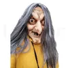 Masques de fête Effrayant Vieille Sorcière Masque Latex avec Cheveux Halloween Déguisement Grimace Costume Cosplay Props Adulte Taille Unique 220921