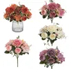 Dekorativa blommor vintage konstgjorda falska pion Peony Silk Retro Bouquet Wedding Home Decor