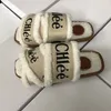 Designer luxe spons slippers klassieke platte hak pluche winter luie cartoon grote hoofd flops dame slides vrouwen lange fleece strand slippers