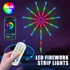 Novelty Lighting 11 LED Firework Strip Lights Color RGB Smart Music Sync APP Remote Control