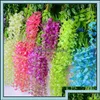 Dekorativa blommor kransar festliga fest levererar hem trädgård konstgjord siden wisteria blommor weddin otysh