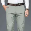 2022 Spring New Bamboo Fiber Disual Pants Classic Style Business Fashion Khaki Stretch Cotton Breaters Male Mal