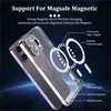 Американский запас для Magsafe Luxury Magnetic Wireless Costring Case для iPhone 14 13 12 11 Pro Max Mini XS XR x Прозрачная крышка защиты силиконовой линзы