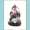 Party Decoration Santa Claus Jesus Christmas Kneeling Holding Baby Painted Harts Staty 2 Styles Chirstmas GI Drop Delive Packing2010 DHGBW