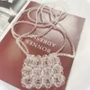 Evening Bags Designer Luxury Ladies Handmade Bead Mini Cross Shoulder Bag Clear Crystal Girl Woven Messenger High Quality Pear