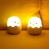 Night Lights LED Light Animal Egg Chick Shape Rechargeable Lamp Soft Cartoon Baby Nursery Bedroom For Children Birthday Gift