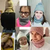 Halsdukar omslag hattar halsdukar handskar set vinter halsduk unisex fast stickad set nacke hatt snood mössa päls kep