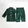 Pyjamas Pyjamas Kinder Großhandel Kinder Kleidung Blank Nachtwäsche Baumwolle Pyjama Weihnachten Rüschen Rüschen Kleinkind Mädchen Velour Set 220922