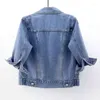 Jackets femininos 2022 Summer mulheres jaqueta jeans azul cor casual casual jeans fêmea externa casaco jaqueta feminina