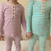 Pajamas Milancel Autumn Kids Cotton Sleepwear Long Sleeve Tees and Pants 2pcs الأولاد غير الرسميين الفتيات الفتيات 220922