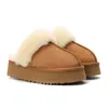 Designer Australian Platform Slippers Tazz Tasman Chestnut Classic Mini Snow Boots Thick Bottom Real Leather Furry Slides Australia Booties Size 35-43