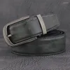 Bälten högkvalitativ matt stift spänne designer män äkta läder grå midjeband jeans case ceinture homme