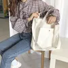 3pcs Stuff Sacks Women Canvas Plain Vertical Section Shoulder Bag With Pouch Mix Color