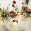 Decoraciones navideñas 200 cm Luces navideñas luces led cadena de agujas de pino conos de pino Decoración caja de batería de alambre de cobre Campanas de Navidad luces decorativas 220921