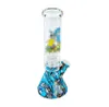 Cartoon Siliconen Bong Water Pijp Hookahs 10.2 "Proteerbare wateroverdracht geprint glas Kleine Bubbler Hookah Bongs 14 mm Bowl Dab Rig