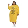 Robe à capuche surdimensionnée pour femme, vêtement de styliste, manches longues, lettres imprimées, grande taille L- 5XL, collection automne 2022