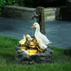 Decorazioni da giardino statue animale con luci a led acqua scottana scricciolo in resina creativa scultura all'aperto