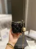 Women Crossbody Bags Shoulder Handbags Designer Luxury Mini Portable Box Cosmetic Lipstick Bag Sheepskin Black Ladies Fashion Small Purses Golden Ball Chain 11cm