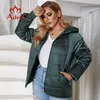 Capispalla da donna Taglie forti Cappotti Astrid Cappotto autunno-inverno da donna Parka caldo antivento Giacca moda scozzese cappuccio taglia abbigliamento femminile 9385 220922