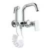 Rubinetti da cucina Langyo Dink del lavandino Cold Tiro Out Spray Gun Wall Monte Cromato Bruci Solido