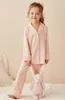 Pyjamas barn flickor lolita tändsken pyjama sätter långärmad toppar byxor småbarn barn spets pyjamas set flicka sömnkläder loungewear 220922