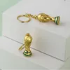 Plush Keychains 2Pcs World Cup Trophies Keychain Hanging Decoration Alloy Handicraft Pendant For Ball Fans Fashion Gifts 220922